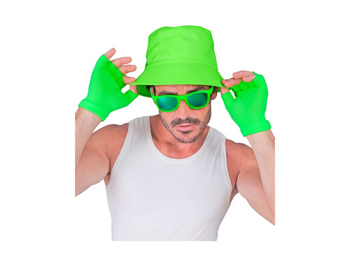 Neonowo zielone rękawiczki bez palców