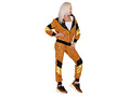80s orange leopard shell suit
