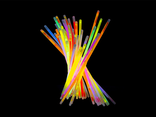 Świetliki łamane - fluorescencyjne - mix kolorów - 100 szt.