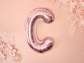 Foil balloon letter "C" pink and gold - 35 cm