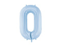 Balon foliowy mglisty niebieski cyfra 0 - 86 cm - 1 szt.