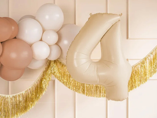 Number 4 Beige Foil Balloon - 72 cm - 1 pc