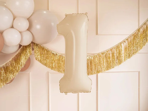 Number 1 Beige Foil Balloon - 72 cm - 1 pc