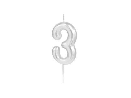 Silver Candle no 3 - 1 pc