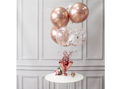 Stick balloon stand with decoration rose gold - 1 pc.