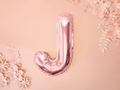 Balon foliowy litera "J" różowo-złota - 35 cm