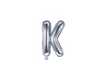 Foil balloon letter "K" silver - 35 cm
