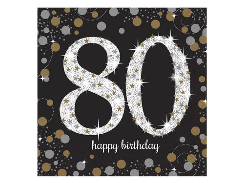 Eightieth birthday napkins - 33cm - 16 pcs.