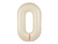 Foil balloon cream number 0 - 100 cm - 1 pc.
