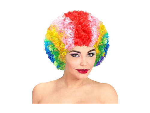 Wielokolorowa kręcona peruka włosy afro