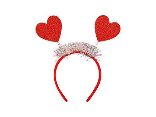 Opaska na głowę brokatowe serca