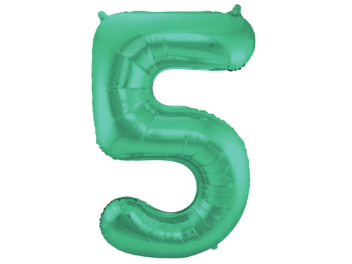 Number 5 Matte Green Foil Balloon - 86 cm - 1 pc
