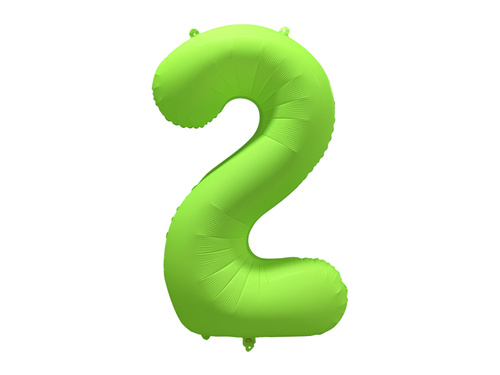 Large Number 2 Neon Green Foil Balloon - 86 x 70 cm - 1 pc