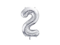 Number 2 silver Foil Balloon - 72 cm - 1 pc