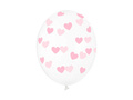 Transparent balloons Hearts pink - 30 cm - 50 pcs.