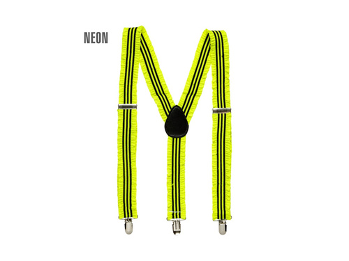 Neonowe żółte falbaniaste szelki