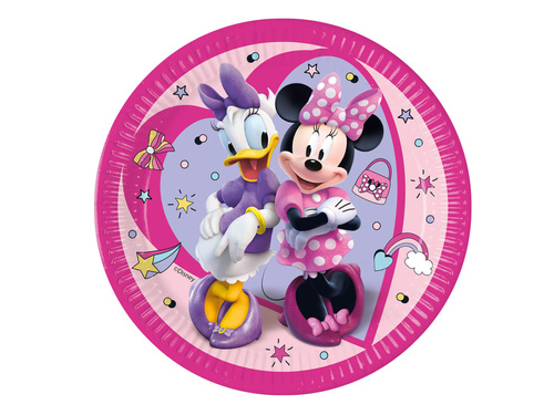 Talerzyki papierowe na urodziny Myszka Minnie - 23 cm - 8 szt.