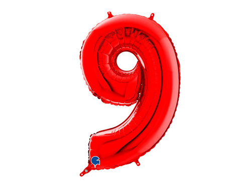Number 9 red Foil Balloon - 66 cm - 1 pc