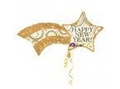 Happy New Year star foil balloon - 56 x 69 cm - 1 pc.