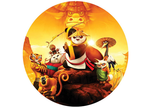 Decorative Kung Fu Panda cake wafer - 20 cm