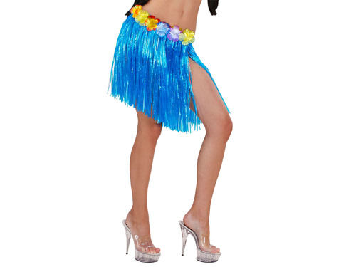 Hawaiian Skirt Flowers 45 cm blue color