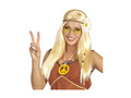 Blond peruka hippie z opaską w stokrotki