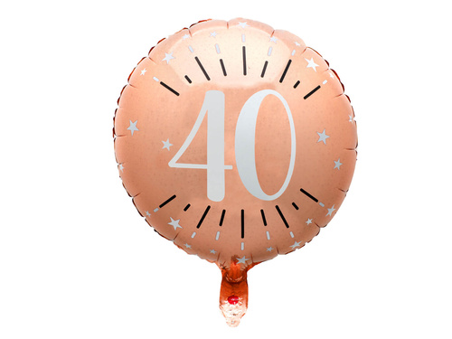 Balon foliowy różowe złoto z białym nadrukiem - 40tka - 45 cm - 1 szt.