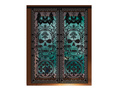 Curtain with skeleton on window print