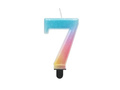 Pastel ombre number candle - 7 - seven