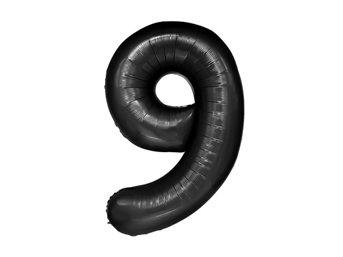 Number 9 black Foil Balloon - 100 cm - 1 pc