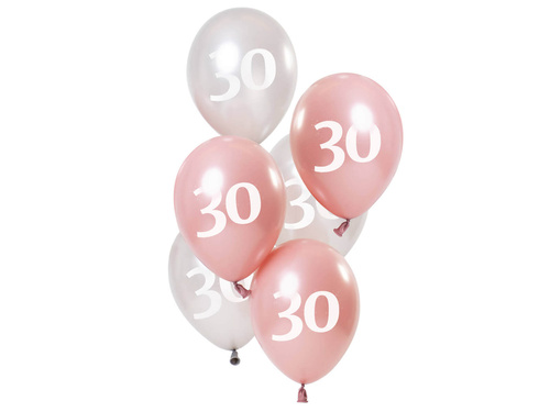 Set of balloons for thirtieth birthday Glossy pink - 23 cm - 6 pcs.