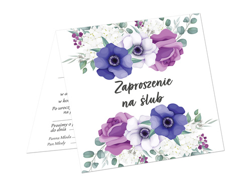 Zaproszenie na ślub z kopertą - 6 szt.