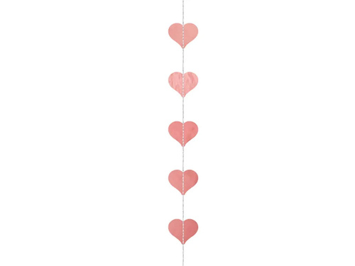 Hanging decoration Hearts pink gold - 300 cm - 1 pcs.
