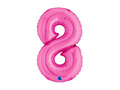 Balon foliowy cyfra 8 fuksjowy - 14" - 1 szt.