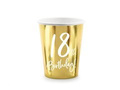 Eighteenth Birthday 18th Birthday cups! gold - 220 ml - 6 pcs.