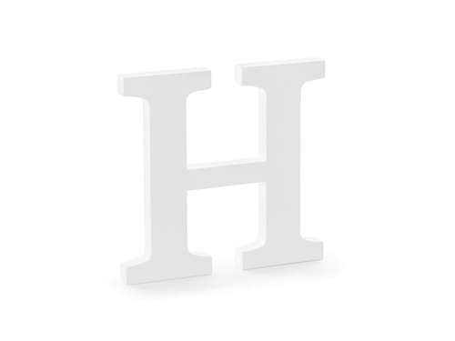 Wooden decoration letter H - white