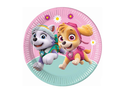 Psi Patrol Skye and Everest birthday plates - 23 cm - 8 pcs.