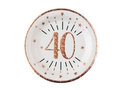 Platters for fortieth birthday Sparkling pink gold - 22,5 cm - 10 pcs.
