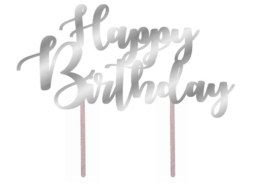 Happy Birthday paper cake topper - 20 cm