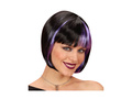 Peruka Zoey - czarna z fioletowymi pasemkami