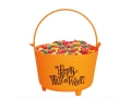 Wiaderko pomarańczowe Happy Halloween - 30 cm - 1 szt.