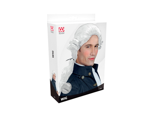 Peruka Księcia Donatiena biała z kucykiem
