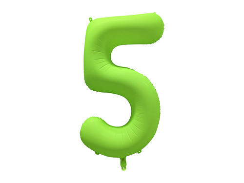 Large Number 5 Neon Green Foil Balloon - 86 x 70 cm - 1 pc