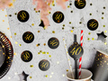 Sparkling black straws for fortieth birthday - 6 pcs.