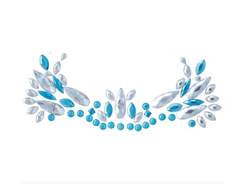 Blue adhesive face jewellery
