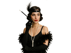 Zestaw Retro Czarny z Boa