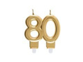 Gold 80th birthday candle - 7,5 cm - 1 pc.
