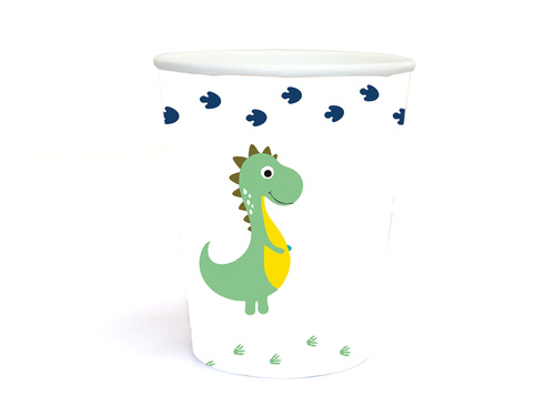 Kubeczki papierowe Wesołe Dinozaury - 250 ml - 6 szt.