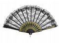 Wachlarz czarny koronkowy retro lata 20te -  23 cm - 1 szt.