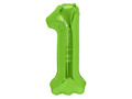 Foil balloon green number 1 - 100 cm - 1 pc.